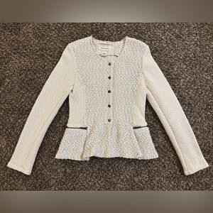 Anthropologie Cartonnier knit peplum cardigan sweater jacket size Medium